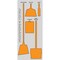 5S Supplies 5S Housekeeping Shadow Board Broom Station Version 12 - Gray Board / Orange Shadows  With Broom HSB-V12-GRAY/ORANGE-KIT - alternate 1